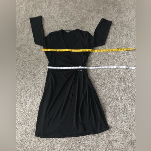 Glamour  Party Dress 4P Faux Wrap stretchy gathered side rhinestone’s buckle - Picture 6 of 13